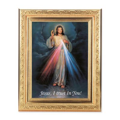 Divine Mercy - Detailed Scroll Carvings Gold Frame - 2Pk -  - 862-123