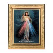 Spanish Divine Mercy - Detailed Scroll Carvings Gold Frame - 2Pk