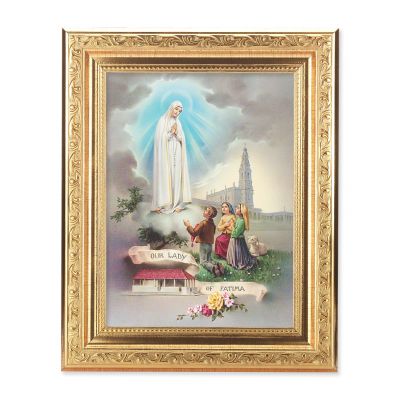 Our Lady Of Fatima - Detailed Scroll Carvings Gold Frame - 2Pk -  - 862-213