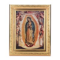 Our Lady Of Guadalupe - Detailed Scroll Carvings Gold Frame - 2/Pk