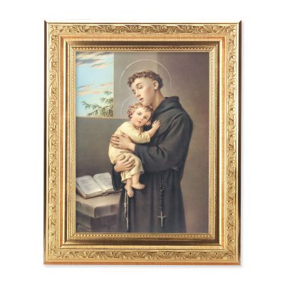 Saint Anthony - Detailed Scroll Carvings Gold Frame - 2Pk -  - 862-300