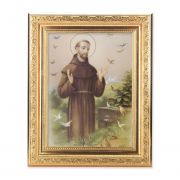 Saint Francis - Detailed Scroll Carvings Gold Frame -