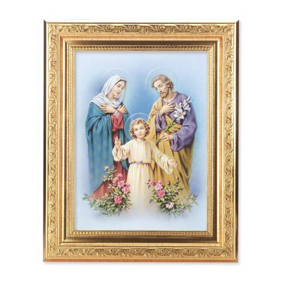 Holy Family - Detailed Scroll Carvings Gold Frame - 2Pk -  - 862-360