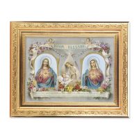 Baby Room Blessing - Detailed Scroll Carvings Gold Frame -