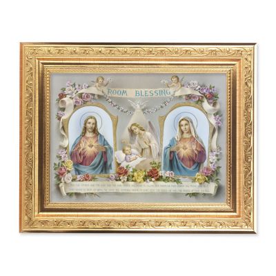 Baby Room Blessing - Detailed Scroll Carvings Gold Frame - 2Pk -  - 862-390