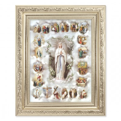Mysteries Of The Rosary - Detailed Scroll Carvings Silver Frame - 2Pk -  - 863-212