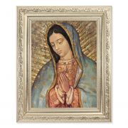 Our Lady Of Guadalupe - Detailed Scroll Carvings Silver Frame - 2Pack