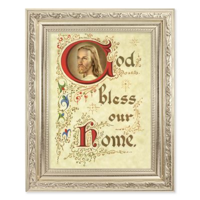 House Blessing - Detailed Scroll Carvings Silver Frame -(Pack Of 2) -  - 863-387