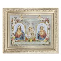 Spanish Baby Room Blessing Detailed Scroll Carvings Silver Frame