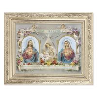 Baby Room Blessing - Detailed Scroll Carvings Silver Frame -