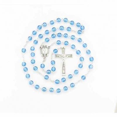 8mm Sapphire 96 Faceted Bead Rosary - 846218073067 - 1184SP