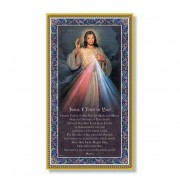 Divine Mercy 5 x 9 inch Gold Foil Italian Plaque with Prayer