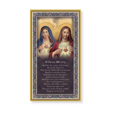 House Blessing 5 x 9 inch Gold Foil Italian Plaque w/Prayer (2 Pack) - 846218042995 - E59-192