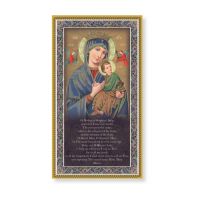 Mother Of Perpetual Help 5 x 9in Gold Foil Plaque w/Prayer