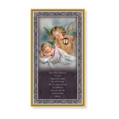 Guardian Angel w/Lantern 5 x 9in Gold Foil Plaque w/Prayer (2 Pack) - 846218043152 - E59-352