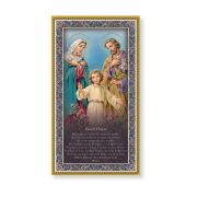 Holy Family 5 x 9 inch Gold Foil Italian Plaque with Prayer