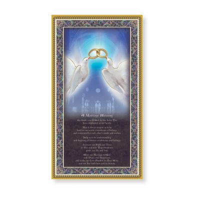 Marriage Blessing 5 x 9in Gold Foil Italian Plaque w/Prayer (2 Pack) - 846218043206 - E59-661