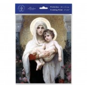 3pk - 8" x 10" Bouguereau: Madonna of the Roses Print  (sold in inc of 3)