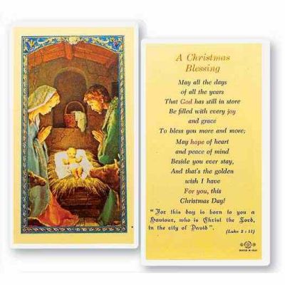 A Christmas Blessing Laminated 2 x 4 inch Holy Card (50 Pack) - 846218013551 - E24-804