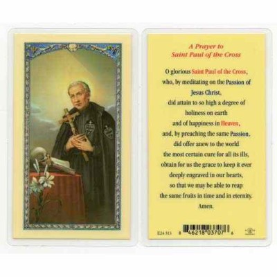 A Prayer To Saint Paul of The Cross Laminated 2x4 Holy Card (50 Pack) - 846218037076 - E24-513