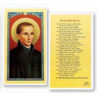 25pk - Saint John Berchman Altar Server Laminated Holy Card  Pk 25