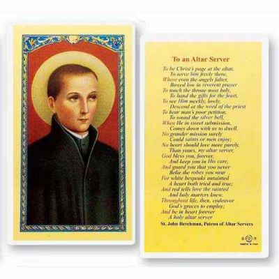 Altar Server Laminated 2 x 4 inch Holy Card (50 Pack) - 846218013407 - E24-467