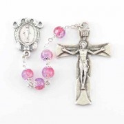 Amethyst And Ruby Crackeled Bead Rosary