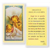 25pk - Angel De La Guarda Con Farol Laminated Holy Card Pk 25