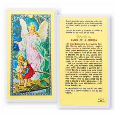 Angel De La Guarda-del Puente 2x4 inch Holy Card (50 Pack) - 846218017122 - S24-790