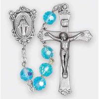 Aqua Aurora Borealis Handcrafted Rosary