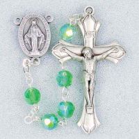 August-Peridot Deluxe Birthstone Rosary 20 inch