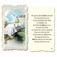 50pk - Baptism 2 x 4 inch Prayer-Card - (Pack of 50)