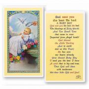 Baptism - Boy Laminated 2 x 4 inch Holy Card (50 Pack)