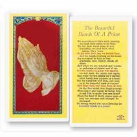 25pk - Beautiful Hands of a Priest Laminated Holy Card  Pk 25