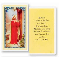 25pk - Behold Knock at the Door Laminated Holy Card  Pk 25