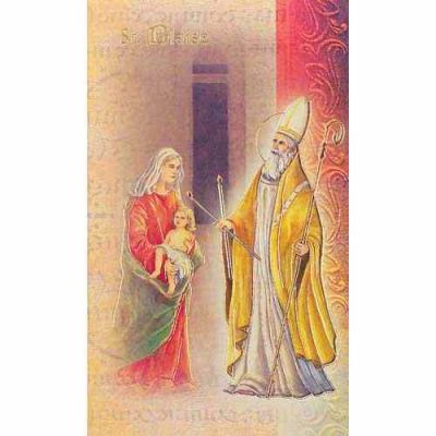 Biography Holy Card Of Saint Blaise (20 Pack) - 846218028296 - F5-412