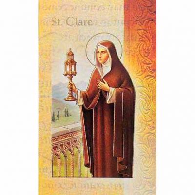 Biography Holy Card Of Saint Clare of Assisi (20 Pack) - 846218027985 - F5-426