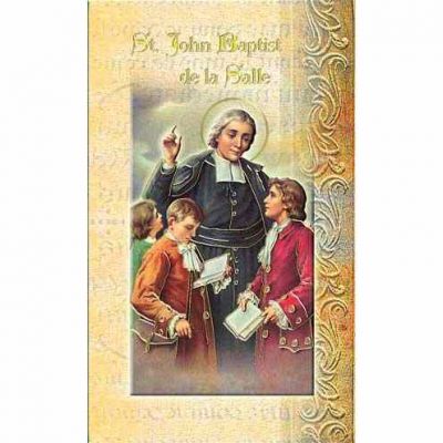 Biography Holy Card Of Saint John The Baptist De La Salle (20 Pack) - 846218010970 - F5-462