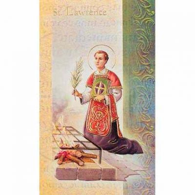 Biography Holy Card Of Saint Lawrence (20 Pack) - 846218028074 - F5-476