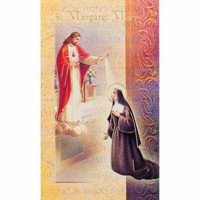 Biography Holy Card Of Saint Margaret Mary Alacoque (20 Pack) - 846218028005 - F5-484