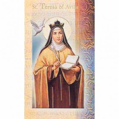 Biography Holy Card Of Saint Teresa Avila (20 Pack) - 846218028173 - F5-548
