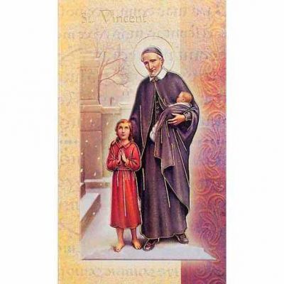 Biography Holy Card Of Saint Vincent De Paul (20 Pack) - 846218028043 - F5-562