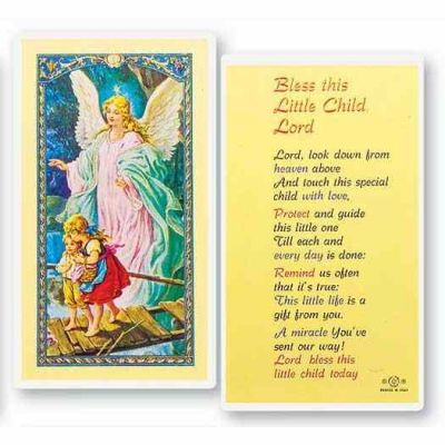 Bless This Little Child Lord Laminated 2 x 4 inch Holy Card (50 Pack) - 846218025110 - E24-790