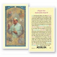 25pk - Saint John Paul II Laminated Holy Card  Pk 25