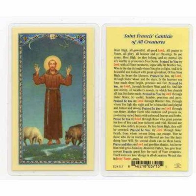 Canticle Of Saint Francis Laminated 2 x 4 inch Holy Card (50 Pack) - 846218037151 - E24-315