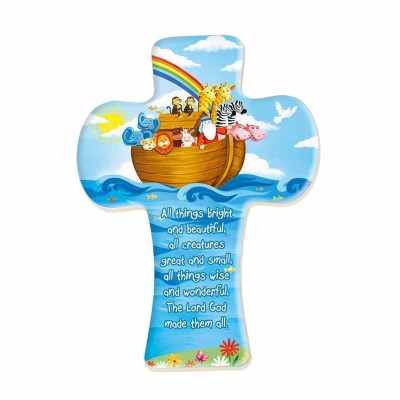 Child Noah s Ark Cross 5 1/2" Cross In Clear Pvc Box (Pack of 2) -  - 2563-1852