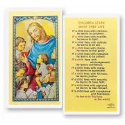 Children Learn What They Live Laminated  Holy Card - (Pack Of 50)