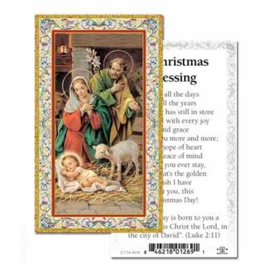 Christmas Blessings 2 x 4 inch Holy Card - (Pack of 100) - 846218047709 - 734-804