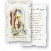 50pk - Communion Girl Prayer-Card 2x4 inch - (Pack of 50)