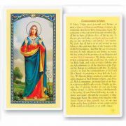 Consecration Of Mary Laminated 2 x 4 inch Holy Card (50 Pack)